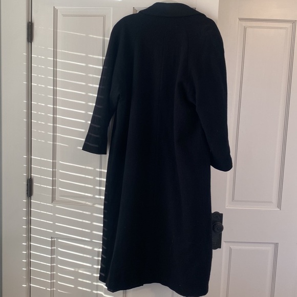 Stephanie Mathew’s Women's Black Long Coat 100% Wool - large - Picture 7 of 8